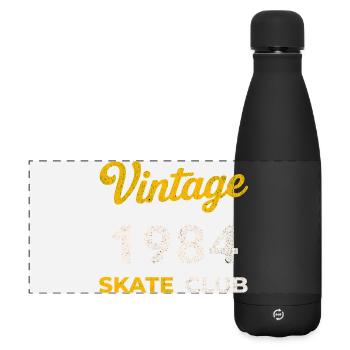 Vintage 1984 Skate Club Retro Geburtsjahr Geschenk - Matte Panorama Isolierflasche 500 ml - Schwarz - Vorne