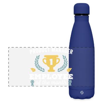 Produktmanager Mitarbeiter des Monats - Matte Panorama Isolierflasche 500 ml - Dunkelblau  - Vorne
