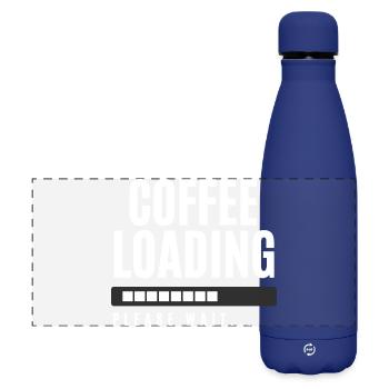 Kaffee wird geladen Bitte warten - Matte Panorama Isolierflasche 500 ml - Dunkelblau  - Vorne