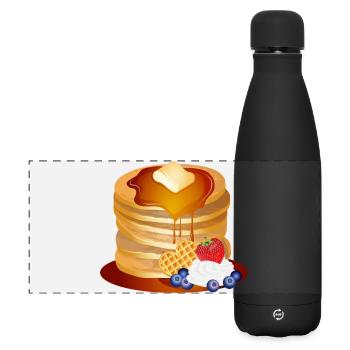 Motif de crêpes avec flocons de beurre et sirop d’érable - Gourde isotherme panoramique mate 500 ml - noir - Devant