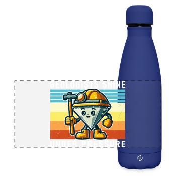 Géologues sous pression Diamant cartoon - Gourde isotherme panoramique mate 500 ml - bleu foncé  - Devant