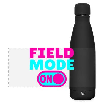 Field Mode ON – Leichtathletik - Matte Panorama Isolierflasche 500 ml - Schwarz - Vorne