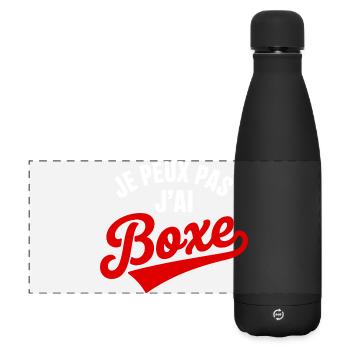 Ich kann nicht Boxen, Humor, Sportkampf - Matte Panorama Isolierflasche 500 ml - Schwarz - Vorne