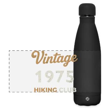 Vintage 1975 – Sailing Club Retro Geburtsjahr - Matte Panorama Isolierflasche 500 ml - Schwarz - Vorne