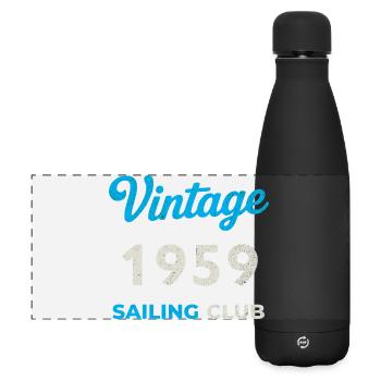 Vintage 1959 – Sailing Club Retro Geburtsjahr - Matte Panorama Isolierflasche 500 ml - Schwarz - Vorne