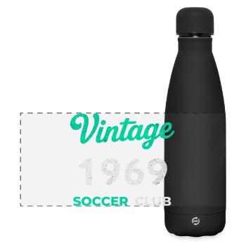 Vintage 1969 – Soccer Club Retro Geburtsjahr - Matte Panorama Isolierflasche 500 ml - Schwarz - Vorne