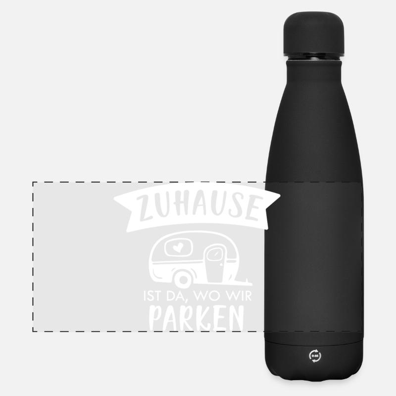 Home is where we park - Matte Panoramic Thermal Bottle 500 ml - black