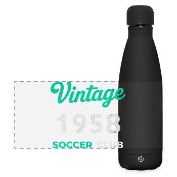 Vintage 1958 – Soccer Club Retro Geburtsjahr - Matte Panorama Isolierflasche 500 ml - Schwarz - Vorne