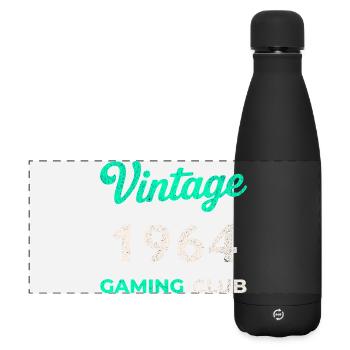 Vintage 1964 – Gaming Club Retro Birth Year - Matte Panoramic Thermal Bottle 500 ml - black - Front