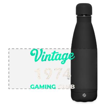 Vintage 1974 – Gaming Club Retro Birth Year - Matte Panoramic Thermal Bottle 500 ml - black - Front