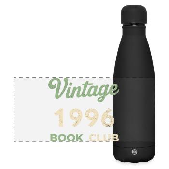 Vintage 1996 Book Club Retro Birth Year Gift - Matte Panoramic Thermal Bottle 500 ml - black - Front