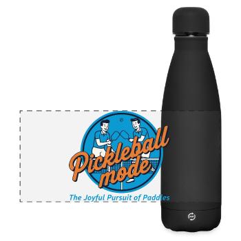 Pickleball Mode Funny Player Paddle Balls Net - Matte Panoramic Thermal Bottle 500 ml - black - Front