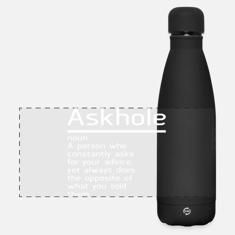Askhole - Matte Panorama Isolierflasche 500 ml - Schwarz