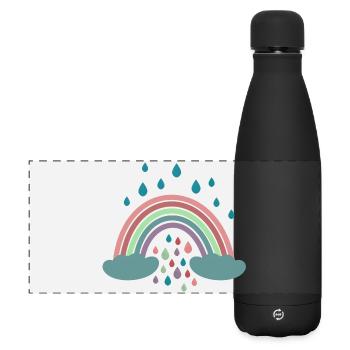 Happy Rainbow Regenbogen Design - Matte Panoramic Thermal Bottle 500 ml - black - Front