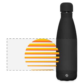 Sun sunrise sunset retro - Matte Panoramic Thermal Bottle 500 ml - black - Front