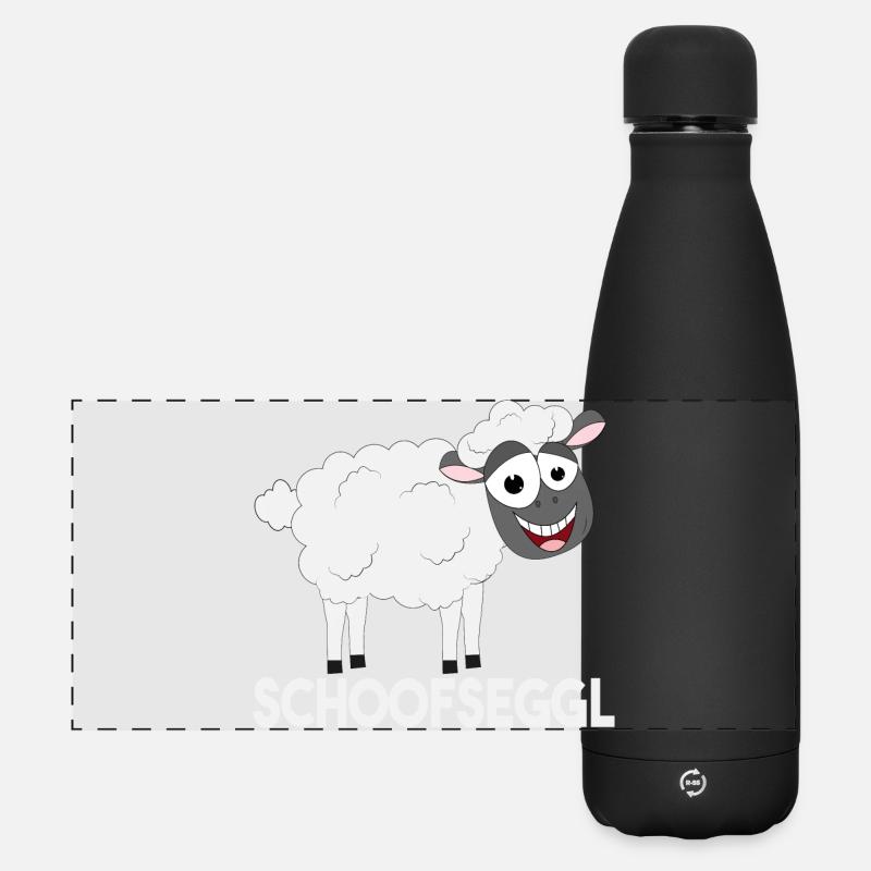 Schwäbisch Schoofseggl - Matte Panorama Isolierflasche 500 ml - Schwarz