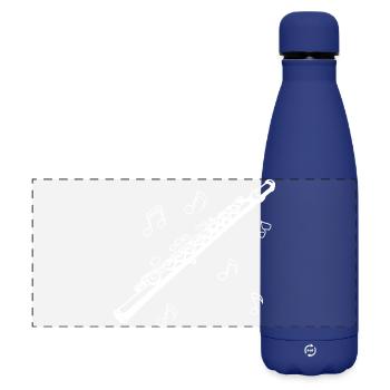 Flûte - Gourde isotherme panoramique mate 500 ml - bleu foncé  - Devant