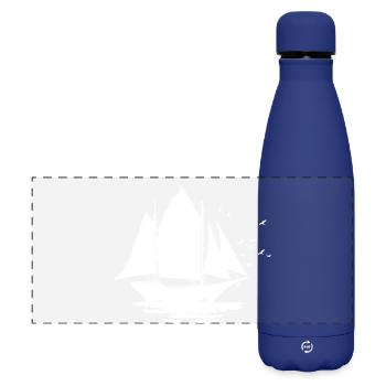 Segelschiff Skizze - Matte Panorama Isolierflasche 500 ml - Dunkelblau  - Vorne