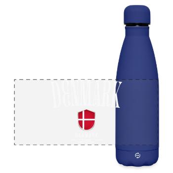 Danish patriot, Danish pride - Matte Panoramic Thermal Bottle 500 ml - dark blue  - Front