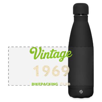 Millésime 1969 – Bikepacking Club Rétro Année de naissance - Gourde isotherme panoramique mate 500 ml - noir - Devant