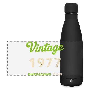 Millésime 1977 – Bikepacking Club Rétro Année de naissance - Gourde isotherme panoramique mate 500 ml - noir - Devant