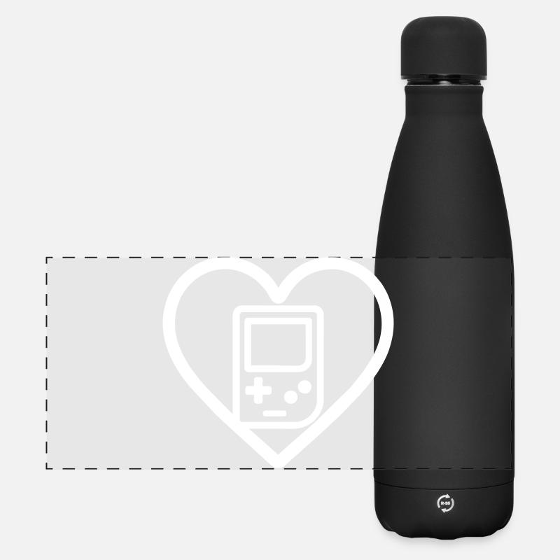 Heart Retrogaming – Vintage-Handheld-Konsole - Matte Panorama Isolierflasche 500 ml - Schwarz