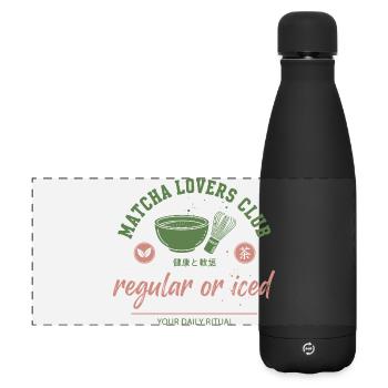 Matcha Lovers Club Regular Or Iced Daily Ritual - Matte Panoramic Thermal Bottle 500 ml - black - Front