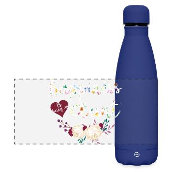 Floral Aunt Shirt Cute Aunt Gift for Her - Matte Panoramic Thermal Bottle 500 ml - dark blue  - Front