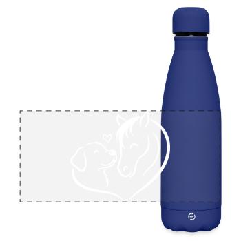 Pferd Hund Herz Liebe Team - Matte Panorama Isolierflasche 500 ml - Dunkelblau  - Vorne