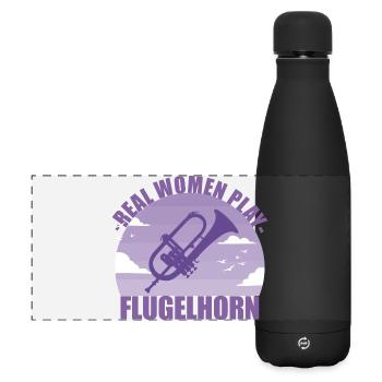 Flugelhorn Instrument Musician Girl Gift - Matte Panoramic Thermal Bottle 500 ml - black - Front