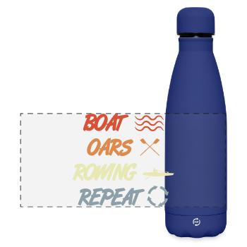 Boat Oars Rowing Repeat - Matte Panorama Isolierflasche 500 ml - Dunkelblau  - Vorne