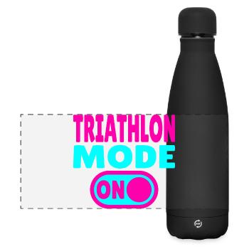 Triathlon Mode ON - Swimming Cycling Race - Matte Panoramic Thermal Bottle 500 ml - black - Front