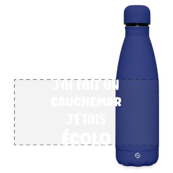 Ich hatte meinen ökologischen Albtraum - Matte Panorama Isolierflasche 500 ml - Dunkelblau  - Vorne