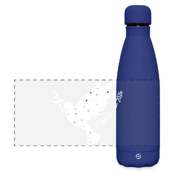 Première Communion 2026 1ère Communion Colombe - Gourde isotherme panoramique mate 500 ml - bleu foncé  - Devant