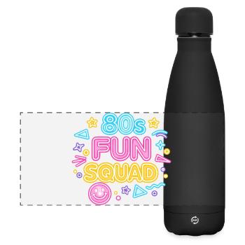 80er Fun Squad Neon Glow - Matte Panorama Isolierflasche 500 ml - Schwarz - Vorne
