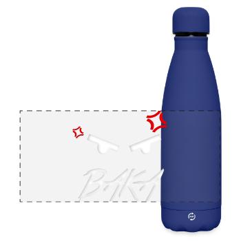 Baka Anime Ausdruck - Matte Panorama Isolierflasche 500 ml - Dunkelblau  - Vorne