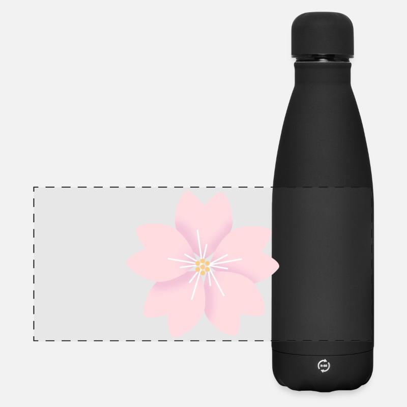 Cherry flower - Matte Panoramic Thermal Bottle 500 ml - black