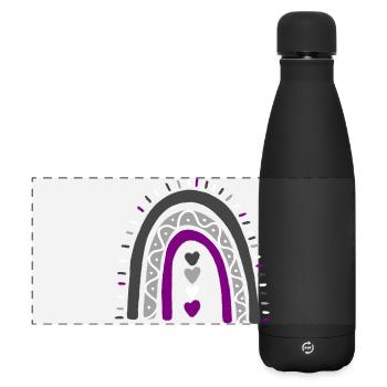 Boho Rainbow Ace Pride asexué - Gourde isotherme panoramique mate 500 ml - noir - Devant