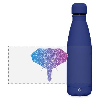 éléphant galactique - Gourde isotherme panoramique mate 500 ml - bleu foncé  - Devant