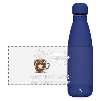 Coffee and sarcasm fuel - Matte Panoramic Thermal Bottle 500 ml - dark blue  - Front