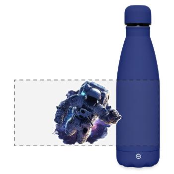 Astronomische Weltraum-Astronauten-Schweberkundung - Matte Panorama Isolierflasche 500 ml - Dunkelblau  - Vorne