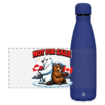 Groenland Non à vendre Politique drôle - Gourde isotherme panoramique mate 500 ml - bleu foncé  - Devant
