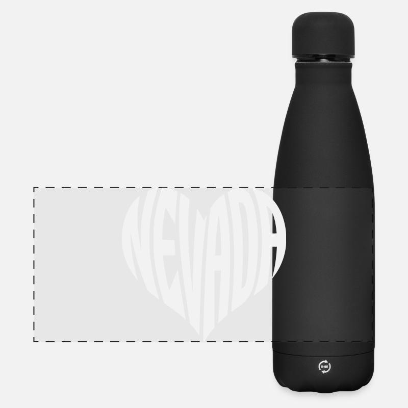 Nevada Herz Typografie - Matte Panorama Isolierflasche 500 ml - Schwarz