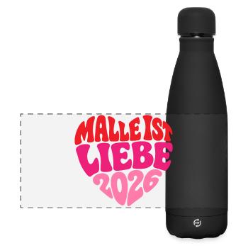 Malle 2026 Malle is love 2026 - Gourde isotherme panoramique mate 500 ml - noir - Devant
