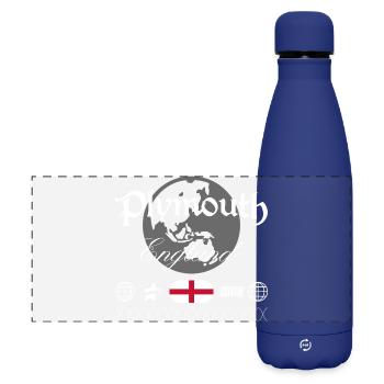 Plymouth England Streetwear Reise Souvenir - Matte Panorama Isolierflasche 500 ml - Dunkelblau  - Vorne