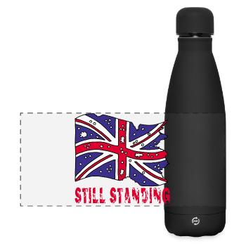 Torn english flag - Matte Panoramic Thermal Bottle 500 ml - black - Front