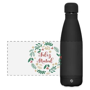 Feliz Natal Frohe Weihnachten Frohe Weihnachten - Matte Panorama Isolierflasche 500 ml - Schwarz - Vorne