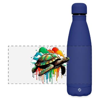 Turtle - Matte Panoramic Thermal Bottle 500 ml - dark blue  - Front