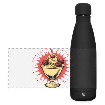 Grafik Eisbecher - Matte Panorama Isolierflasche 500 ml - Schwarz - Vorne
