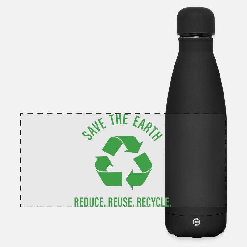 Réduire, Réutiliser, Recycler - Gourde isotherme panoramique mate 500 ml - noir